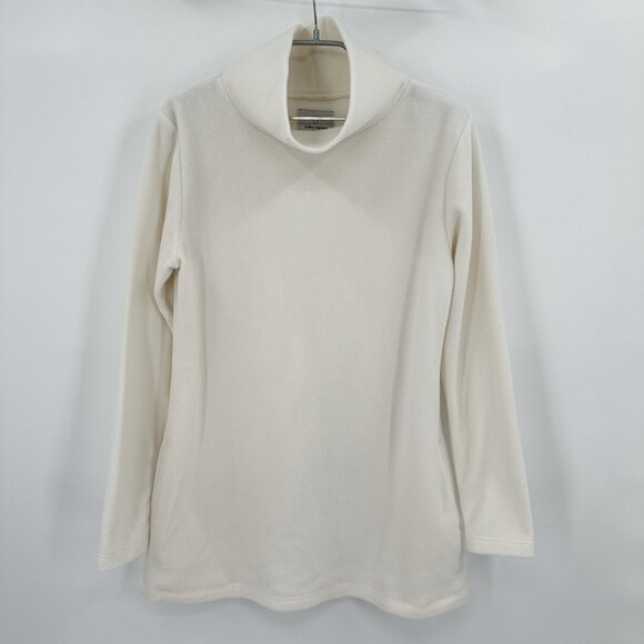 Dudley Stephens	Ivory Vello Fleece Cobble Hill Turtleneck Sweater size M - Picture 1 of 6